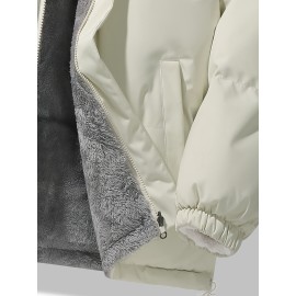 Reversible Chic Plus Size Women's Jacket - Casual Long Sleeve, Zip-Up Outerwear with Pockets for Fall & Winter