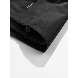 Women's Plus Size 3-in-1 Hooded Windbreaker - Fall/Winter Fashion Jacket with Pockets, Polyester, Long Sleeve, Zip-Up, H-Style