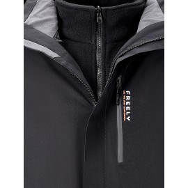 Women's Plus Size Outdoor Sports 3-in-1 Jacket - Hooded Color Block Waterproof Coat For Fall & Winter