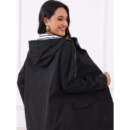 Large Size Women's Windbreaker Jacket, Suitable For Autumn And Winter, Comfortable And Fashionable, Outdoor Sports And Daily Wear