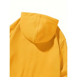 Chic Plus Size Women's Hooded Jacket - Color Block, Zip-Up Outdoor Coat With Drawstring & Pockets For Fall/Winter