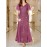 Elegant Sequin Sweetheart Neck Maxi Dress - Bodycon Fit, Micro Elastic Polyester, Puff Sleeves, Solid Color, Hand Wash - Perfect for Party & Banquet, Womens Clothing